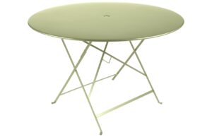 Světle zelen&yacute; kovov&yacute; skl&aacute;dac&iacute; stůl Fermob Bistro 117 cm