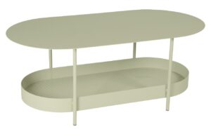 Světle zelen&yacute; kovov&yacute; zahradn&iacute; konferenčn&iacute; stolek Fermob Salsa 113 x 58 cm