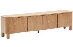 TV stolek Kave Home Salaya 200 cm x 40 cm s dřevěn&yacute;m dekorem