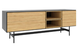 Take Me Home Čern&yacute; dubov&yacute; TV stolek Maya 180 x 50 cm