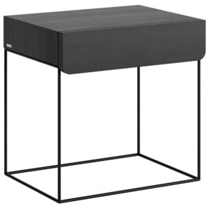 Take Me Home Čern&yacute; dubov&yacute; nočn&iacute; stolek Rubik 45 x 35 cm