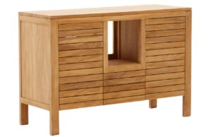 Teakov&aacute; umyvadlov&aacute; skř&iacute;ňka Kave Home Kenta 120 x 45 cm