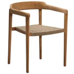 Teakov&aacute; zahradn&iacute; židle Kave Home Icaro s v&yacute;pletem