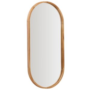 Teakov&eacute; z&aacute;věsn&eacute; zrcadlo Kave Home Magda 95 cm