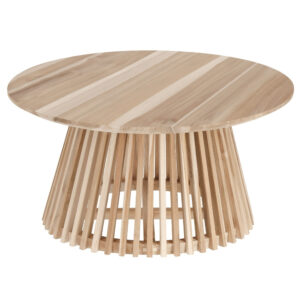 Teakov&yacute; kulat&yacute; konferenčn&iacute; stolek Kave Home Jeanette 80 cm