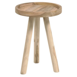 Teakov&yacute; kulat&yacute; odkl&aacute;dac&iacute; stolek Kave Home Glenda 35 cm