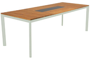 Teakov&yacute; zahradn&iacute; j&iacute;deln&iacute; stůl No.101 Mindo 222 x 90 cm s &scaron;edou podnož&iacute;