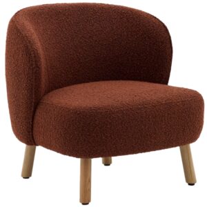 Terakotov&eacute; boucl&eacute; křeslo Kave Home Ulit