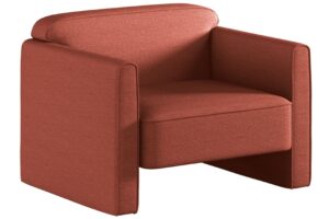 Terakotově červen&eacute; čalouněn&eacute; křeslo MICADONI Abby