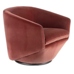 Terakotově červen&eacute; sametov&eacute; otočn&eacute; křeslo Angel Cerd&aacute; No. 5041