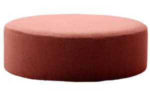 Terakotově červen&yacute; boucl&eacute; taburet Kave Home Kaeli 120 cm