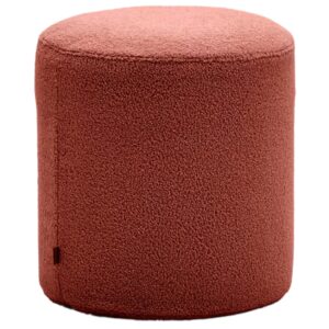 Terakotově červen&yacute; boucl&eacute; taburet Kave Home Kaeli 43 cm