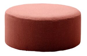 Terakotově červen&yacute; boucl&eacute; taburet Kave Home Kaeli 90 cm