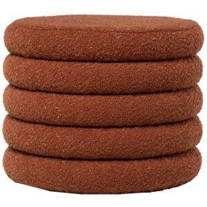 Terakotově červen&yacute; boucl&eacute; taburet Somcasa Harry 40 cm