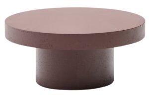 Terakotově červen&yacute; cementov&yacute; zahradn&iacute; stolek Kave Home Aiguablava 66 cm