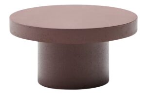 Terakotově červen&yacute; cementov&yacute; zahradn&iacute; stolek Kave Home Aiguablava 90 cm