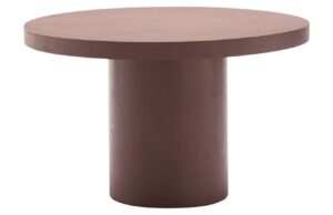 Terakotově červen&yacute; cementov&yacute; zahradn&iacute; stůl Kave Home Aiguablava 120 cm