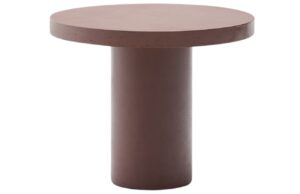 Terakotově červen&yacute; cementov&yacute; zahradn&iacute; stůl Kave Home Aiguablava 90 cm