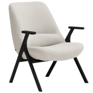 Teulat N&iacute;zk&eacute; b&iacute;l&eacute; křeslo Dins s černou dřevěnou podnož&iacute;