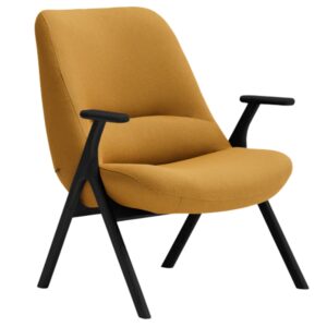 Teulat N&iacute;zk&eacute; žlut&eacute; křeslo Dins s černou dřevěnou podnož&iacute;