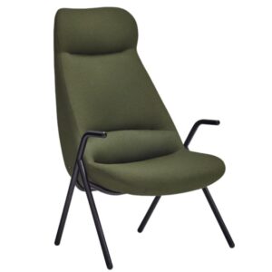 Teulat Vysok&eacute; zelen&eacute; křeslo Dins s kovovou podnož&iacute;