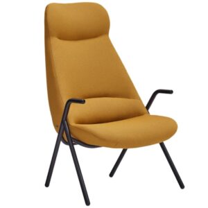 Teulat Vysok&eacute; žlut&eacute; křeslo Dins s kovovou podnož&iacute;