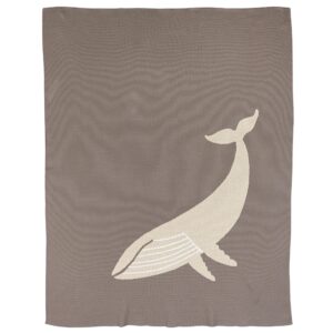 Tmavě b&eacute;žov&aacute; bavlněn&aacute; dětsk&aacute; deka Quax Whale 100 x 80 cm