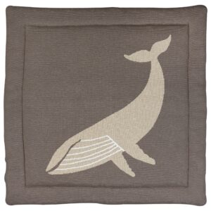 Tmavě b&eacute;žov&aacute; hrac&iacute; deka Quax Whale 100 x 100 cm