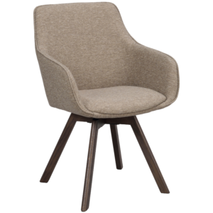 Tmavě b&eacute;žov&aacute; otočn&aacute; j&iacute;deln&iacute; židle ROWICO ALISON s hnědou podnož&iacute;