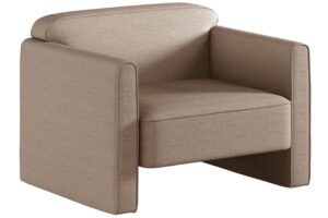 Tmavě b&eacute;žov&eacute; čalouněn&eacute; křeslo MICADONI Abby