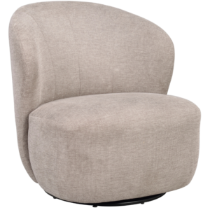 Tmavě b&eacute;žov&eacute; čalouněn&eacute; otočn&eacute; křeslo ROWICO ROSELAWN