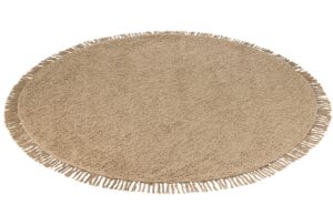 Tmavě b&eacute;žov&yacute; kulat&yacute; koberec J-line Feddy 200 cm