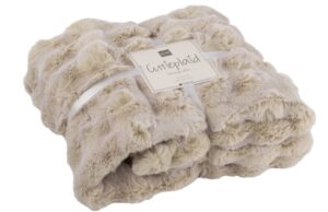 Tmavě b&eacute;žov&yacute; pl&eacute;d J-line Wavy 180 x 130 cm