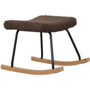 Tmavě hněd&aacute; čalouněn&aacute; podnožka Quax De Luxe 57 x 42 cm