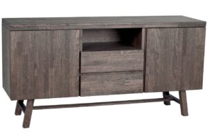 Tmavě hněd&aacute; dubov&aacute; komoda ROWICO BROOKLYN 160 x 45 cm