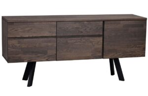 Tmavě hněd&aacute; dubov&aacute; komoda ROWICO FRED 170 x 42 cm