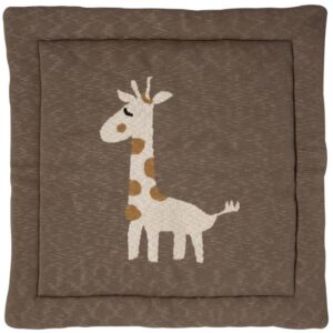 Tmavě hněd&aacute; hrac&iacute; deka Quax Giraffe 100 x 100 cm
