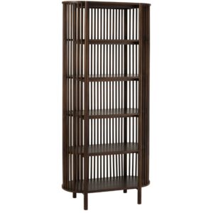 Tmavě hněd&aacute; mangov&aacute; knihovna J-line Gilmore 190 x 84 cm