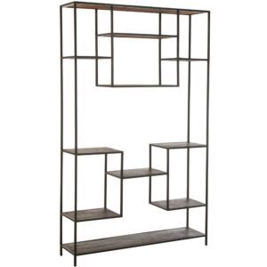 Tmavě hněd&yacute; dřevěn&yacute; reg&aacute;l J-line Roni 119