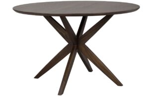 Tmavě hněd&yacute; dubov&yacute; j&iacute;deln&iacute; stůl ROWICO CALVERTON 120 cm