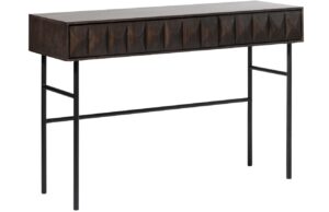 Tmavě hněd&yacute; dubov&yacute; toaletn&iacute; stolek Unique Furniture Latina 117 x 39 cm