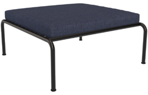 Tmavě modr&aacute; čalouněn&aacute; zahradn&iacute; podnožka HOUE Avon II.