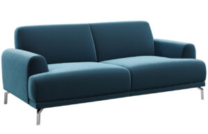 Tmavě modr&aacute; dvoum&iacute;stn&aacute; sametov&aacute; pohovka MESONICA Puzo 170 cm