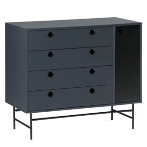 Tmavě modr&aacute; lakovan&aacute; komoda Teulat Punto 97 x 45 cm