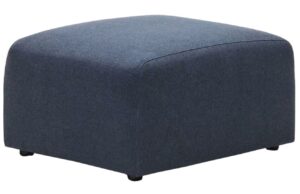 Tmavě modr&aacute; l&aacute;tkov&aacute; podnožka Kave Home Neom 75 x 65 cm