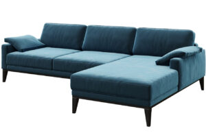 Tmavě modr&aacute; sametov&aacute; rohov&aacute; pohovka MESONICA Musso