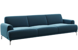 Tmavě modr&aacute; tř&iacute;m&iacute;stn&aacute; sametov&aacute; pohovka MESONICA Puzo 240 cm