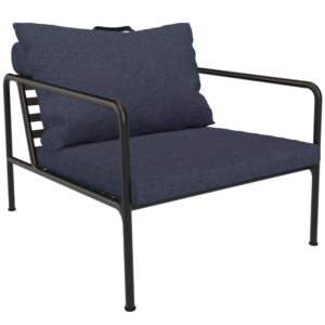 Tmavě modr&eacute; čalouněn&eacute; zahradn&iacute; křeslo HOUE Avon II.