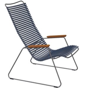 Tmavě modr&eacute; plastov&eacute; zahradn&iacute; lounge křeslo HOUE Click