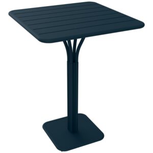 Tmavě modr&yacute; kovov&yacute; barov&yacute; stůl Fermob Luxembourg Pedestal 80 x 80 cm